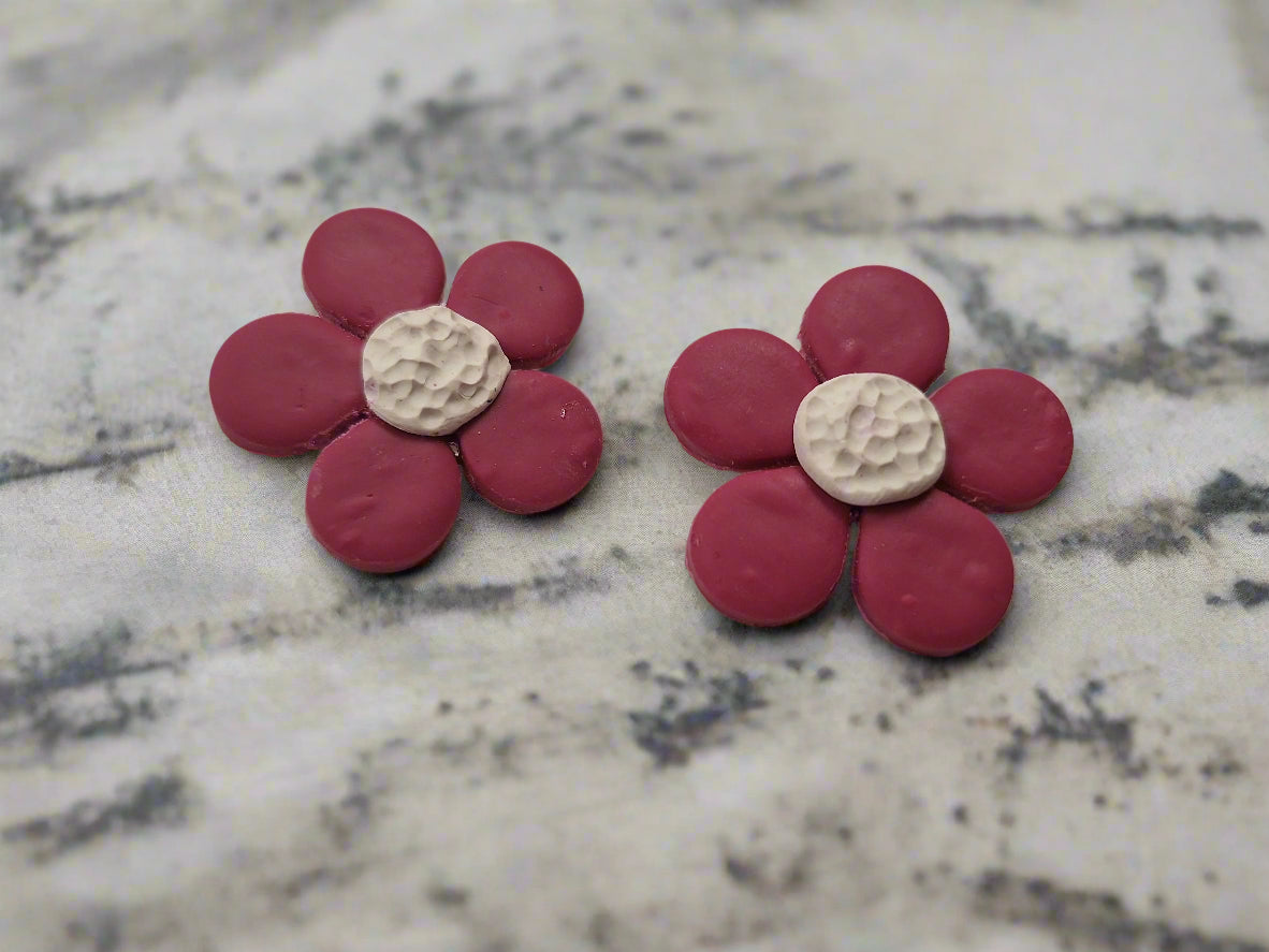 Pink Bubbly Flower Earrings