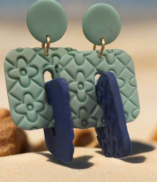 Double Looped Textured Earrings