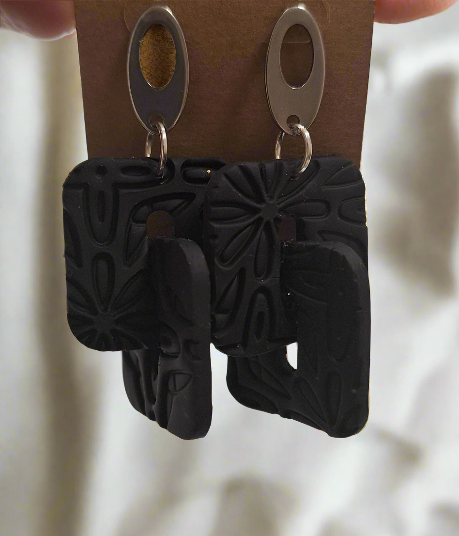 Double Looped Textured Earrings
