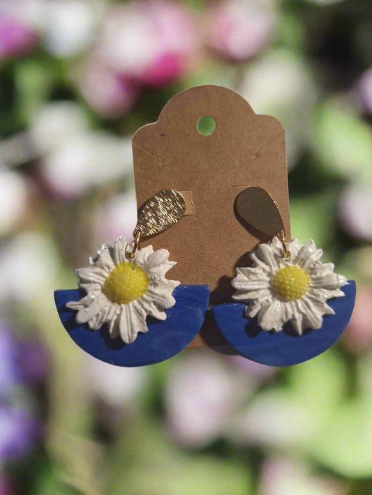 White Daisy Dangles