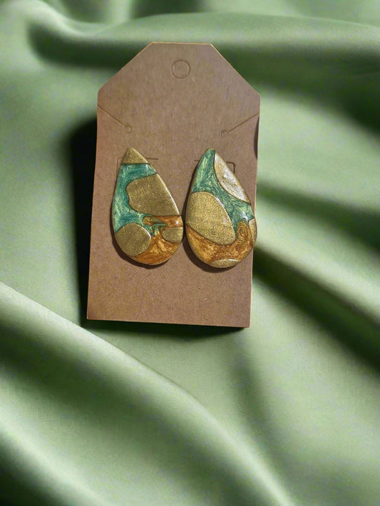 Multi-Colored Tear Drop Earringgs